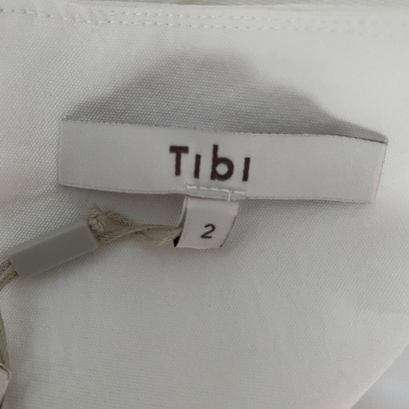 Tibi- NWT White Mini Dress with Oversized Acrylic Belt buckle - Picture 14 of 14